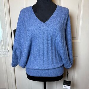 NWT Simply Vera Vera Wang LUXE Cashmere Blend Shrug Dolman Sweater Sz XS V-Neck